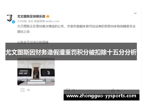 尤文图斯因财务造假遭重罚积分被扣除十五分分析
