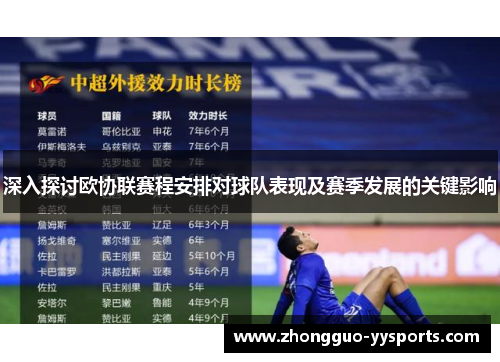 深入探讨欧协联赛程安排对球队表现及赛季发展的关键影响 深入探讨欧协联赛程安排对球队表现及赛季发展的关键影响